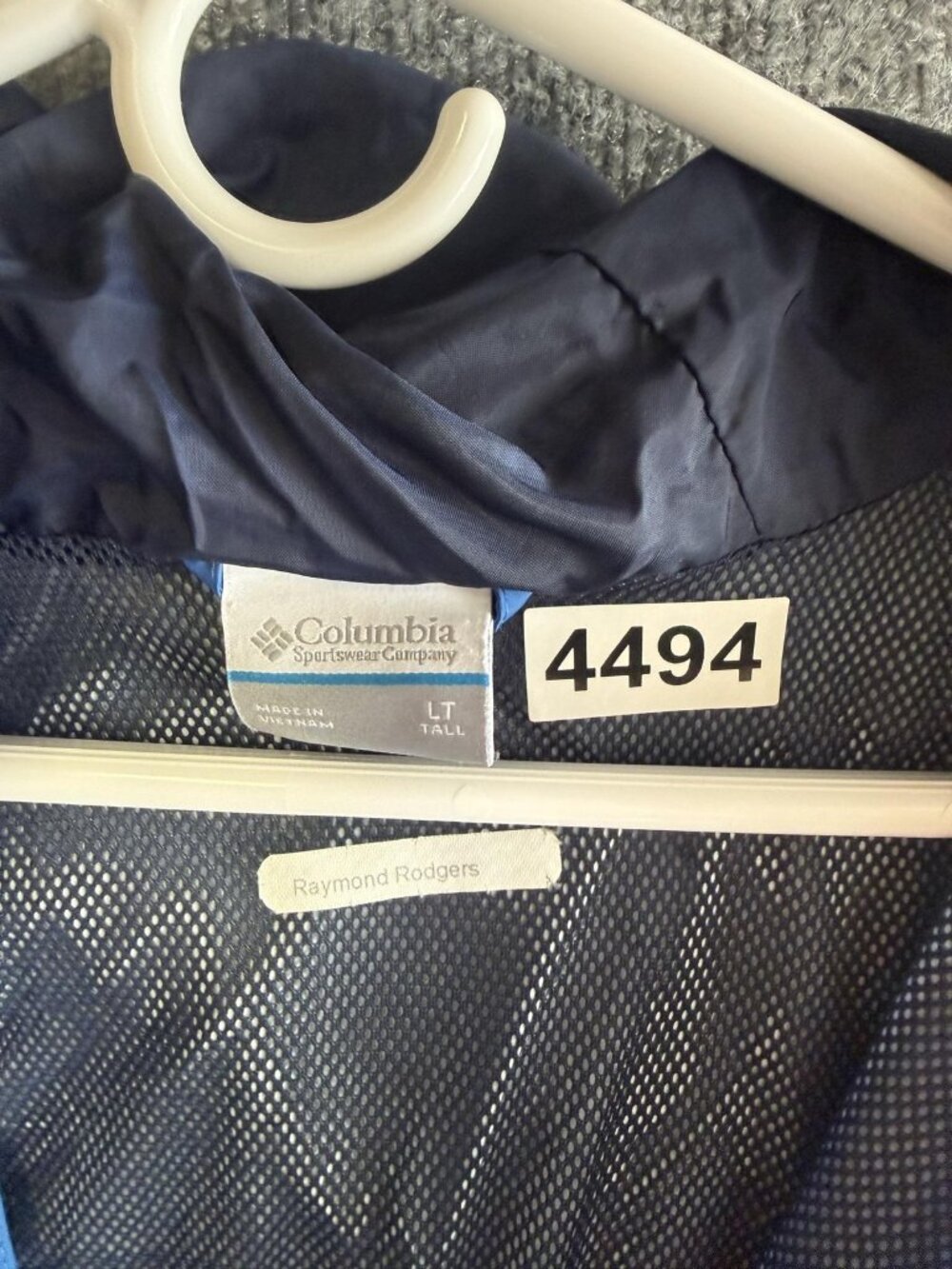 Columbia Jacket Mens LT Blue Hooded Rain Coat Full Zip Lightweight Lined Outdoor - Picture 6 of 7